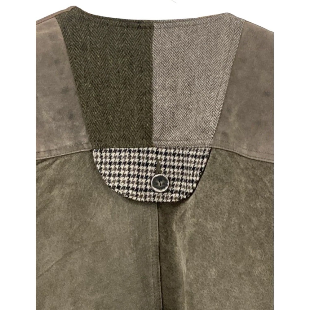 JLC 🔥Patchwork 🤑Vest Leather Wool Corduroy Y2K Forest Fairy 90s Vintage Grunge - Picture 6 of 9
